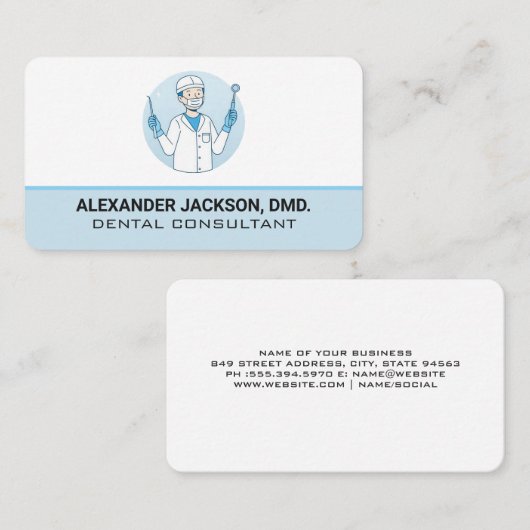Dentist Holding Tools 名刺 (正面/裏面)