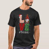 Dentist LOVE Gnome Funny Matching Pajama Christmas Tシャツ (正面)