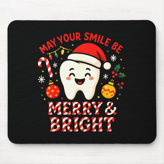 Dentist Merry Christmas May Your Smile Be Merry An マウスパッド (正面)