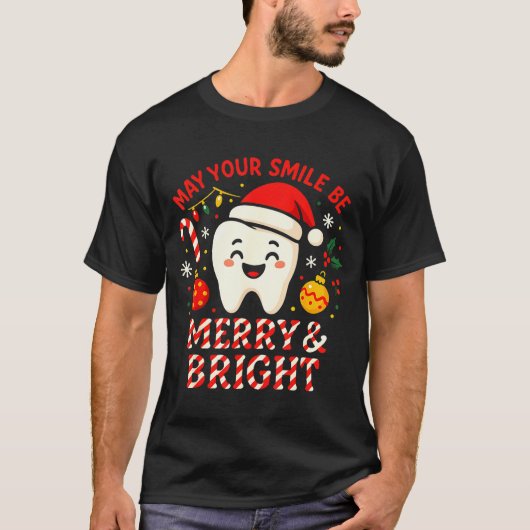 Dentist Merry Christmas May Your Smile Be Merry An Tシャツ (正面)
