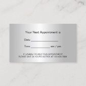 Dentist Modern Tooth Logo Silver Dental Care 予約カード (裏面)