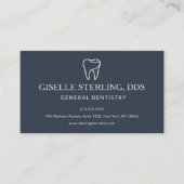 Dentist Navy Blue Tooth Appointment Reminder 予約カード (正面)