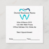 Dentist Office Appointment Reminder Business Cards 予約カード (正面)
