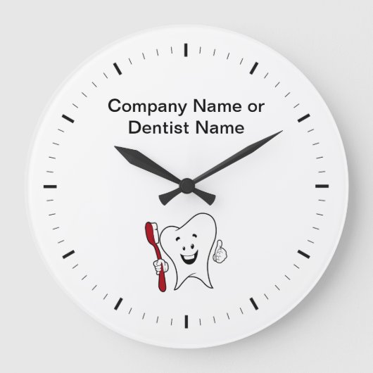 Dentist Office Companyのロゴの時計 ラージ壁時計 (正面)