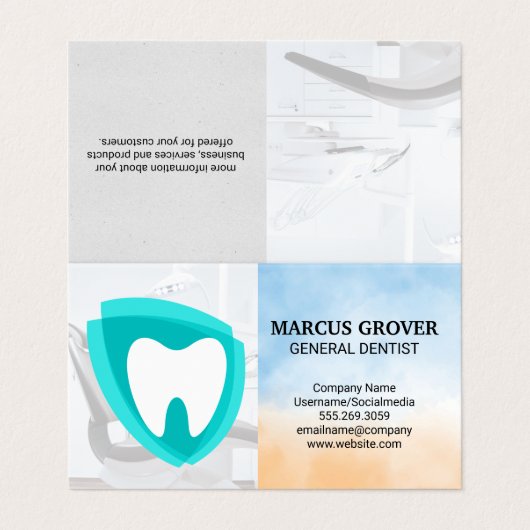 Dentist Office | Dental Health Logo 名刺 (外部フラット)