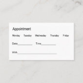 Dentist Office Modern Appointment Cards 名刺 (裏面)