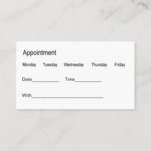 Dentist Office Modern Appointment Cards 名刺 (裏面)