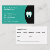 Dentist Office Modern Appointment Cards 名刺 (正面/裏面)