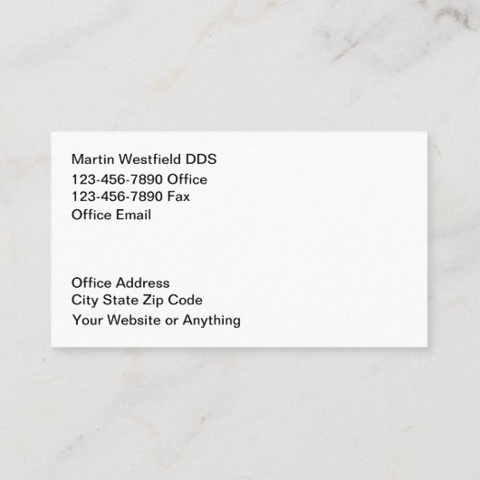 Dentist Office Modern Tooth Graphic 名刺 (裏面)