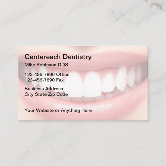 Dentist Office Smile Theme Business Cards 名刺 (正面)