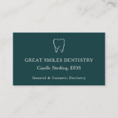 Dentist Office Teal Tooth Dental Appointment 予約カード (正面)