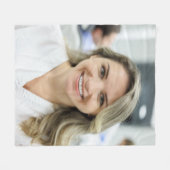 Dentist Photo Customize Personalize フリースブランケット (正面(横))