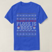Dentist Plaque Is Wack Floss Is Boss Ugly Christma Tシャツ (デザイン正面)