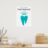 Dentist Poster Cute Tooth Crown Logo Blue ポスター (キッチン)