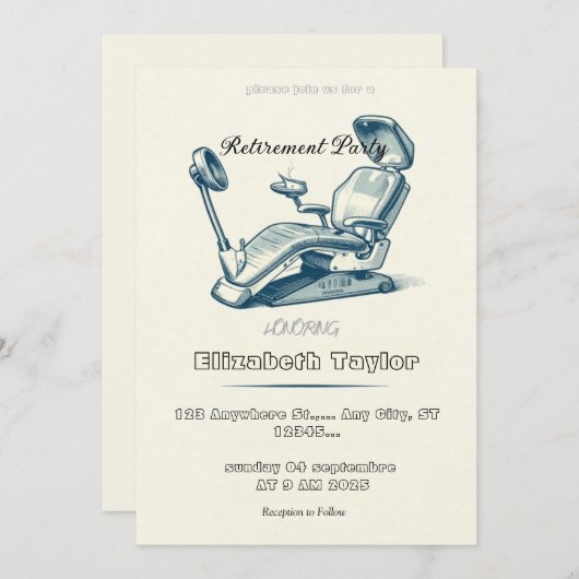 Dentist retirement invitation -Thank You Dentist 招待状 (正面/裏面)