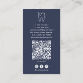 Dentist Tooth Logo Simple Blue Appointment 名刺 (裏面)