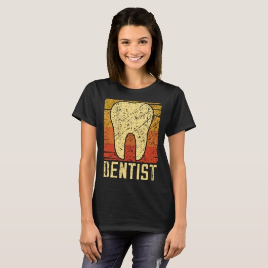 Dentist Tooth Retro Funny Tシャツ (正面フル)