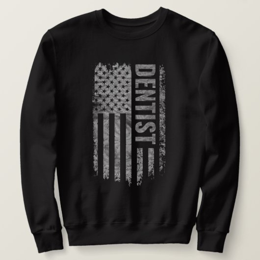 Dentist USA Flag Distressed design スウェットシャツ (デザイン正面)