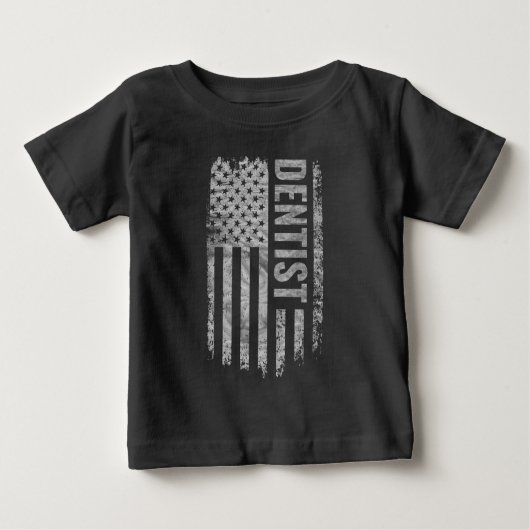 Dentist USA Flag Distressed design ベビーTシャツ (正面)