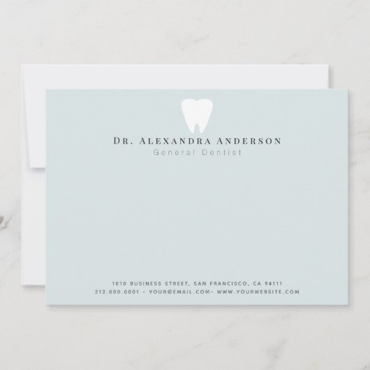 Dentist White Teeth Light Blue ノートカード (正面)