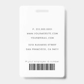 Dentist White Teeth Light Blue ID Photo バッジ (Back)