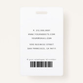 Dentist White Teeth Light Blue ID Photo バッジ (裏面)