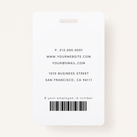 Dentist White Teeth Light Blue ID Photo バッジ (裏面)