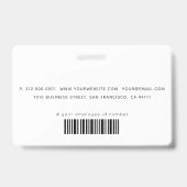 Dentist White Teeth Light Blue ID Photo バッジ (Back)