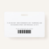 Dentist White Teeth Light Blue ID Photo バッジ (裏面)