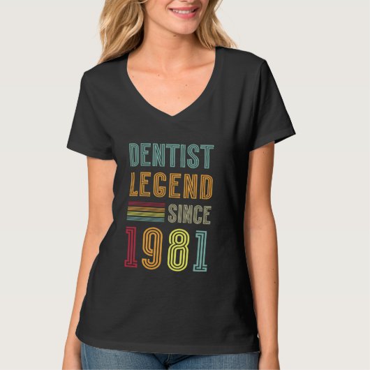 Dentistry Legend 1981 44 Years Doctor 44th Birthda Tシャツ (正面)