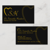 Dentistry Logo Yellow Black Simple Teeth 名刺 (正面/裏面)