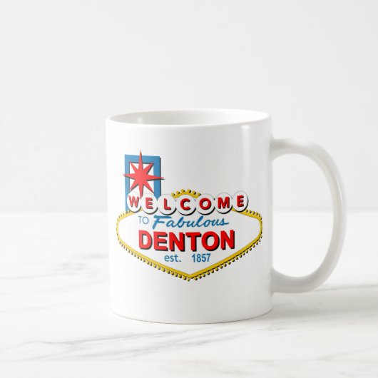 Denton、テキサス州への歓迎! コーヒーマグカップ (右)