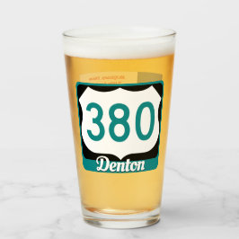Denton、テキサス州、およびUS 380、Pint Glass タンブラーグラス