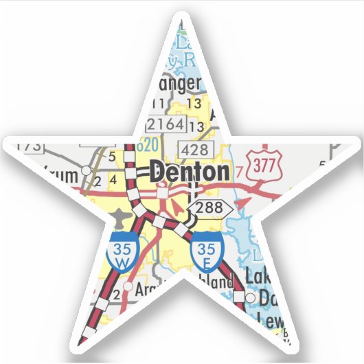 Denton Texas Map シール (正面)