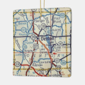 Denton TXヴィンテージマップ セラミックオーナメント (左)