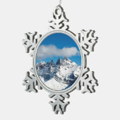 Dents du Midi Switzerlandホリデーカードポスターフォト スノーフレークピューターオーナメント (右)