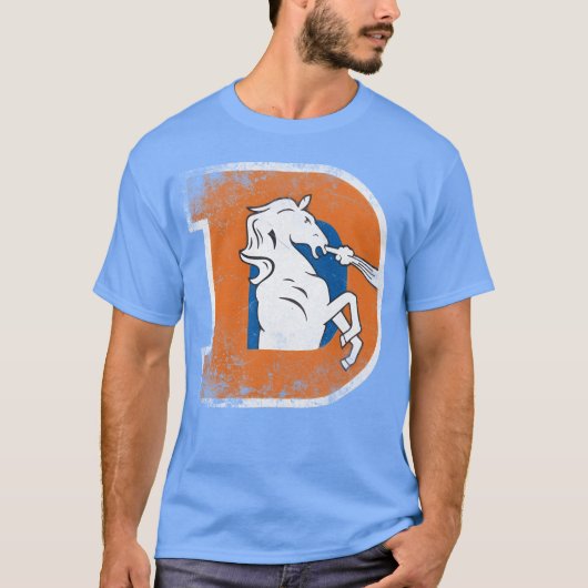 Denver Broncos Retro Classic Football Logo family Tシャツ (正面)