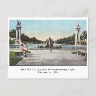 DENVER City Park, Sullivan Gateway c1920sヴィンテージ ポストカード
