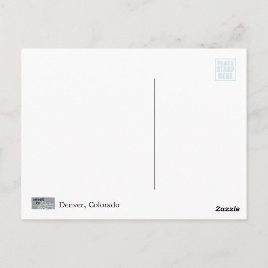 Denver Cityscapeはがき絵を描の ポストカード (裏面)