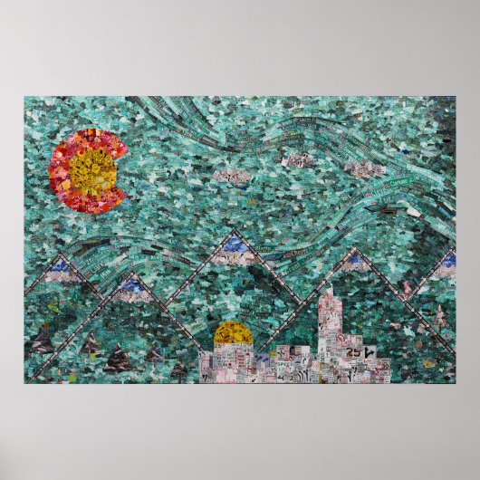 Denver collage 36x24の通り ポスター (正面)