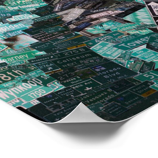 Denver collage FULL SIZEの通り ポスター (角)