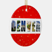 Denver Coloradoクリスマストラベルフォト セラミックオーナメント (右)