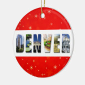 Denver Coloradoクリスマストラベルフォト セラミックオーナメント (左)