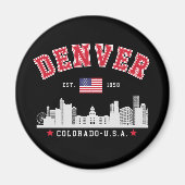 Denver Colorado Cityscape Design マグネット (正面)