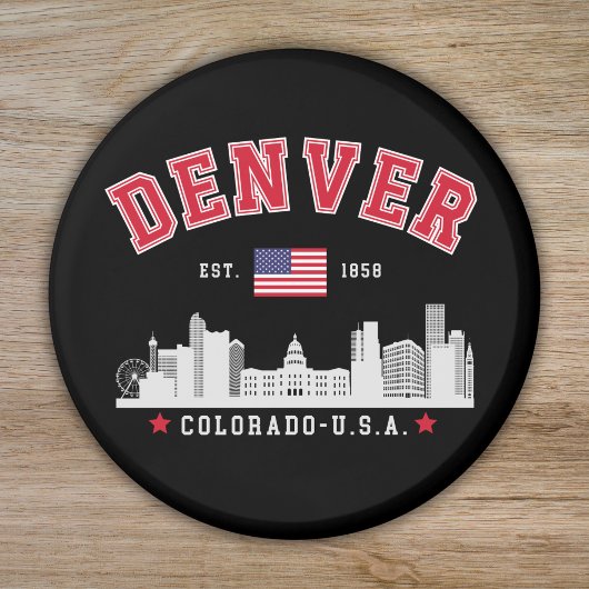 Denver Colorado Cityscape Design マグネット