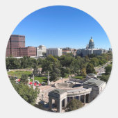 Denver Colorado Downtown Photo ラウンドシール (正面)