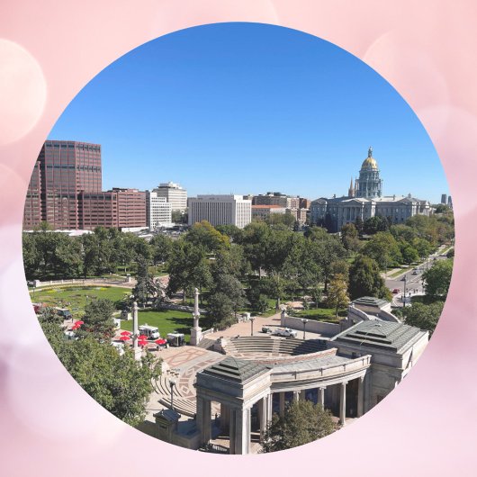 Denver Colorado Downtown Photo ラウンドシール