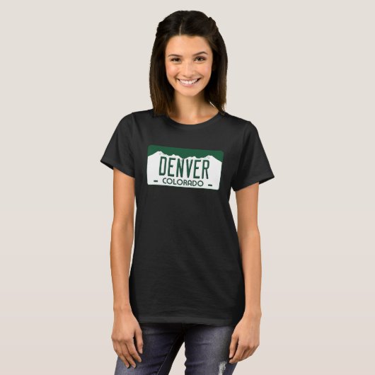 Denver Colorado License Plate Tシャツ (正面フル)