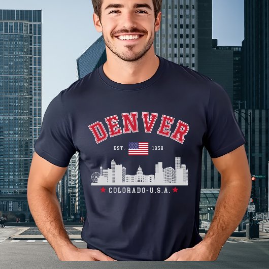 Denver Colorado Modern Skyline City Tシャツ