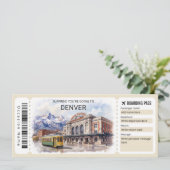 Denver Colorado Trip Boarding Pass Ticket 招待状 (スタンド正面)